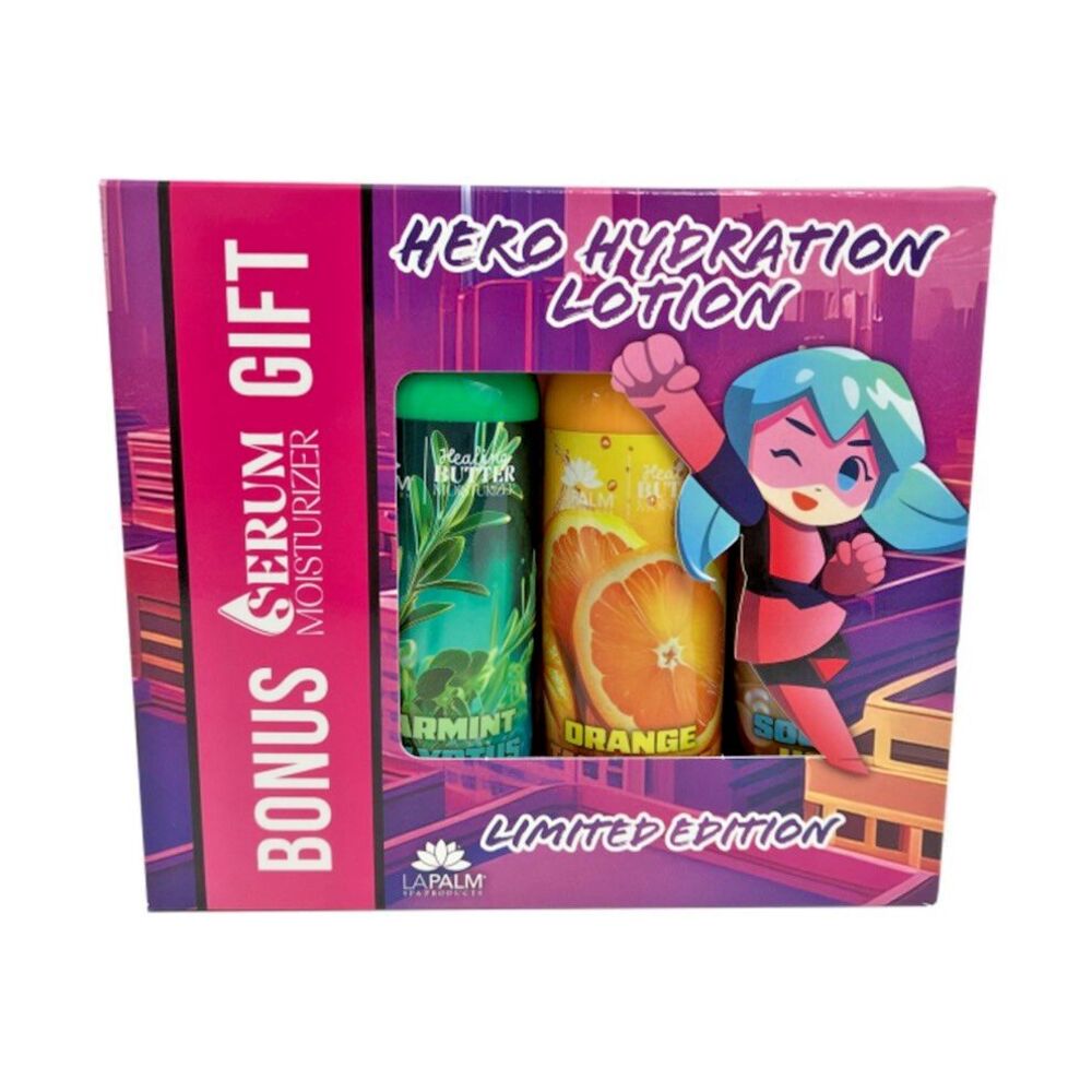 LaPalm Hero Hydration Lotion Gift Pack Set of 4 Bottles 4.3oz Holiday NEW